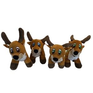 NEN Santa's Reinder 12" Plush Donner Comet Cupid Vixen Set of 4